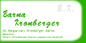 barna kronberger business card